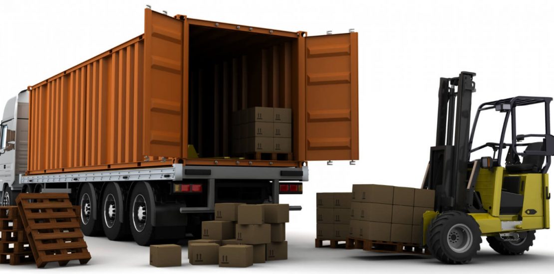 organização de carga de caminhão